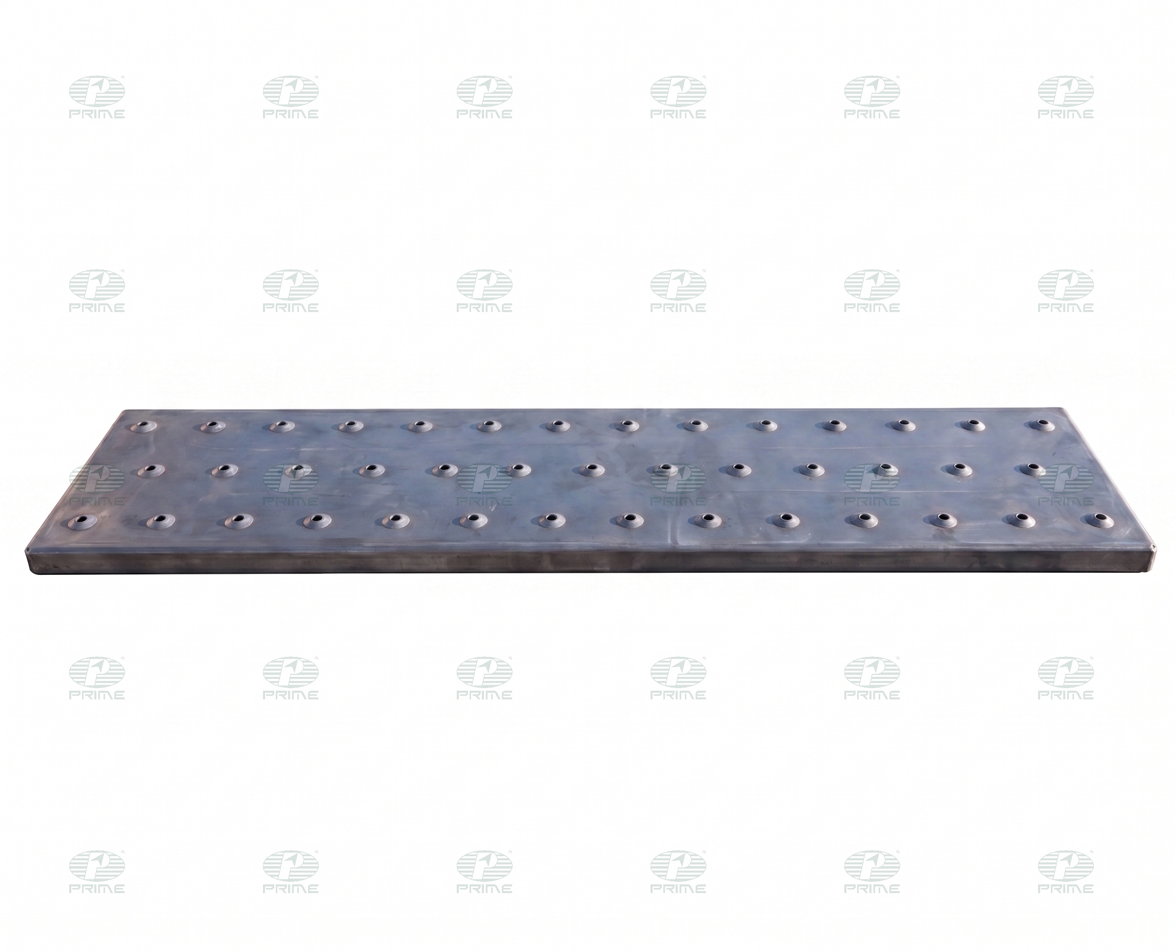 Worker planning walkway plank installation